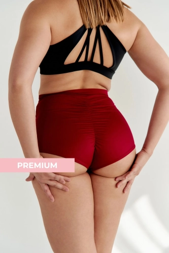 Basic pole dance shorts red wine