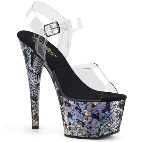 ADORE-708SP Clr/Slv Holo Snake Print