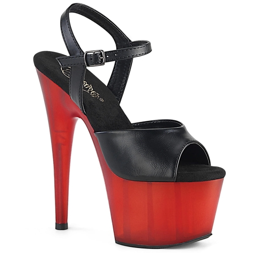 ADORE-709T Blk Faux Leather/Frosted Red