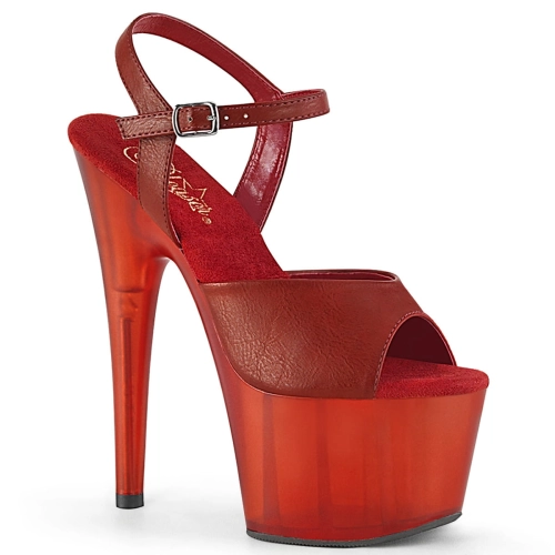 ADORE-709T Red Faux Leather/Frosted Red
