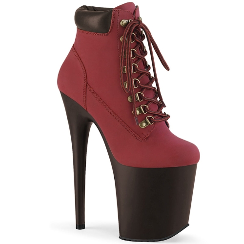 FLAMINGO-800TL-02 Wine Nubuck Faux Leather/D. Brown Matte