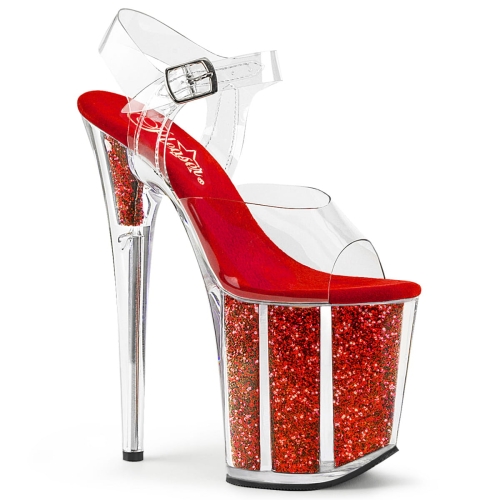 FLAMINGO-808G Clr/Red Glitter