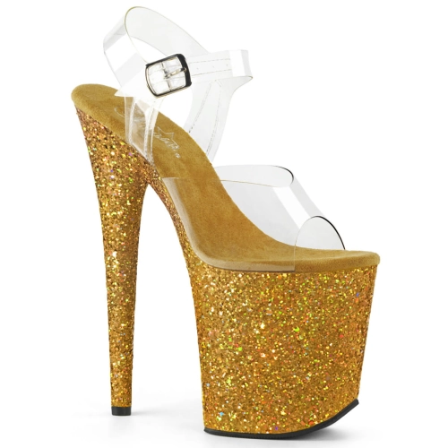 FLAMINGO-808LG Clr/Gold Multi Glitter