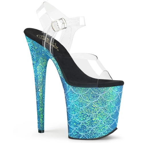 FLAMINGO-808MSLG Clr/Aqua Multi Glitter
