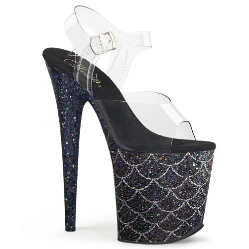 FLAMINGO-808MSLG Clr/Blk Multi Glitter