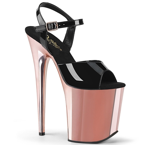 FLAMINGO-809 Blk Pat/Rose Gold Chrome
