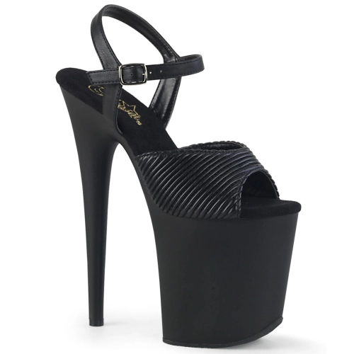 FLAMINGO-809 Blk Quilted Faux Leather/Blk Matte