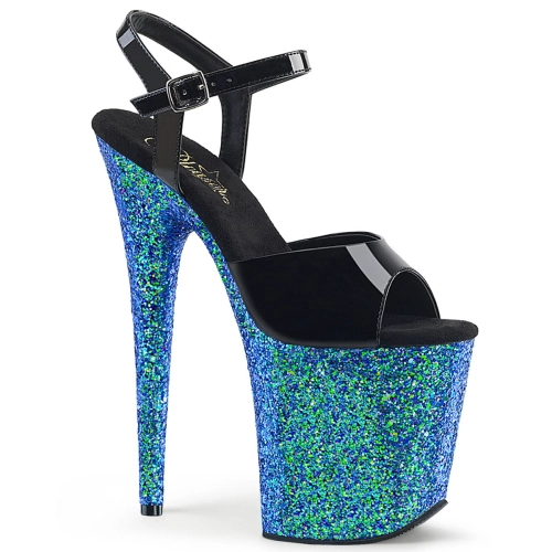 FLAMINGO-809LG Blk Pat/Blue Multi Glitter