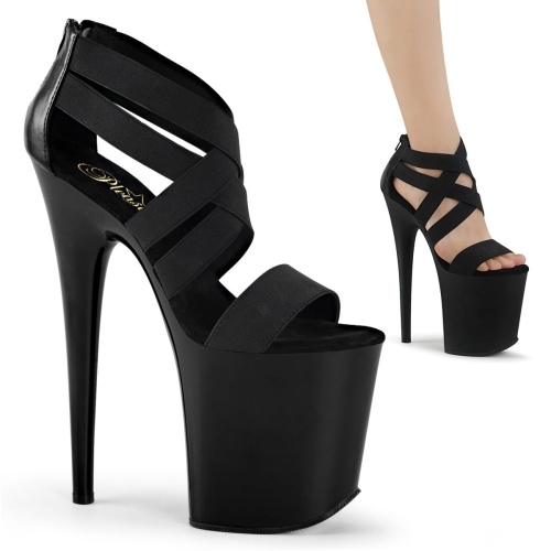 FLAMINGO-869 Blk Elastic Band-Faux Leather/Blk Matte