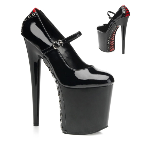 FLAMINGO-887FH Blk-Red Pat/Blk