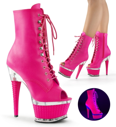ILLUSION-1021 Neon H. Pink Faux Le/H. Pink Matte