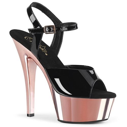 KISS-209 Blk Pat/Rose Gold Chrome