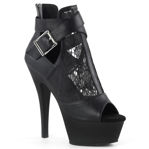 KISS-257 Blk Faux Leather-Lace-Mesh/Blk Matte