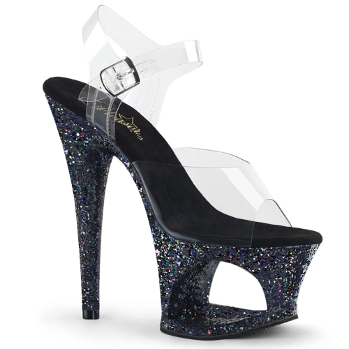 MOON-708LG Clr/Blk Multi Glitter