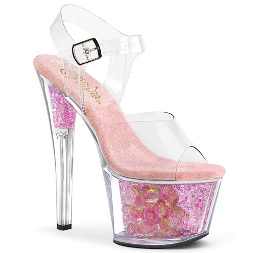SKY-308CF Clr/Clr-B. Pink Iridescent Glitter