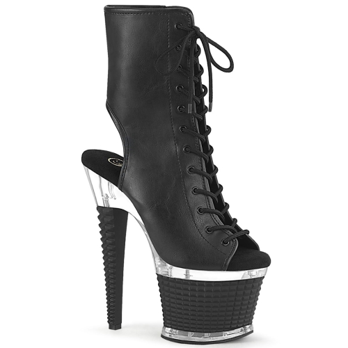 SPECTATOR-1016 Blk Faux Leather/Clr-Blk Matte