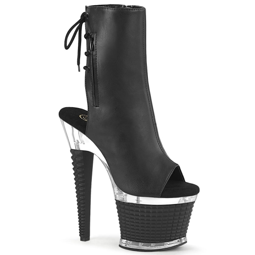 SPECTATOR-1018 Blk Faux Leather/Clr-Blk Matte