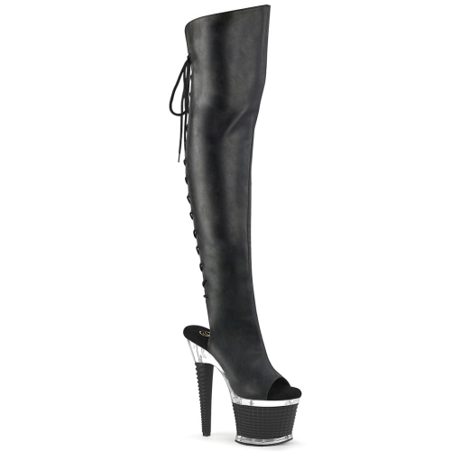 SPECTATOR-3019 Blk Faux Leather/Clr-Blk Matte