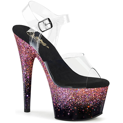 ADORE-708SS Clr/Blk-Pink Multi Glitter 